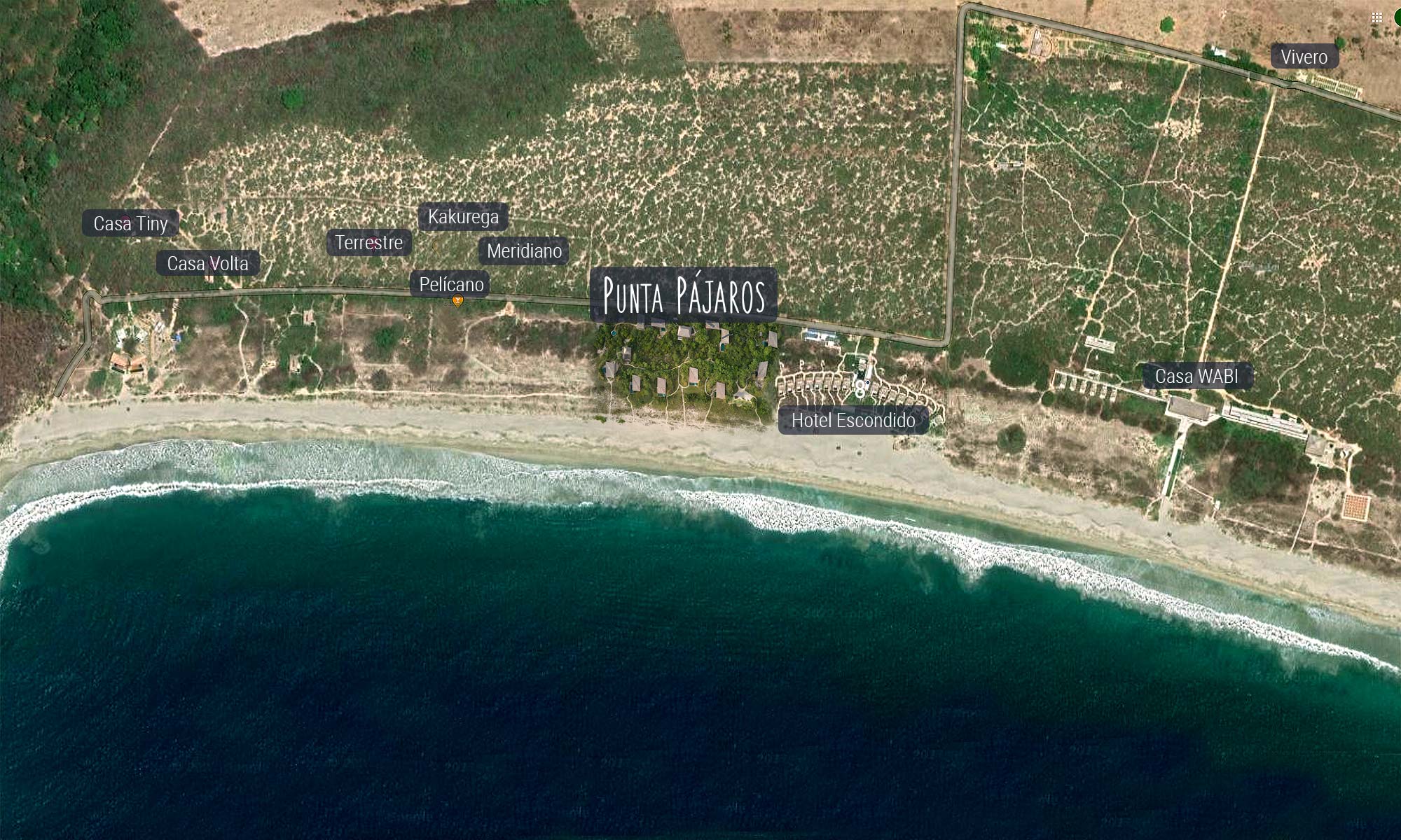 mapa de alrededores de punta pajaros